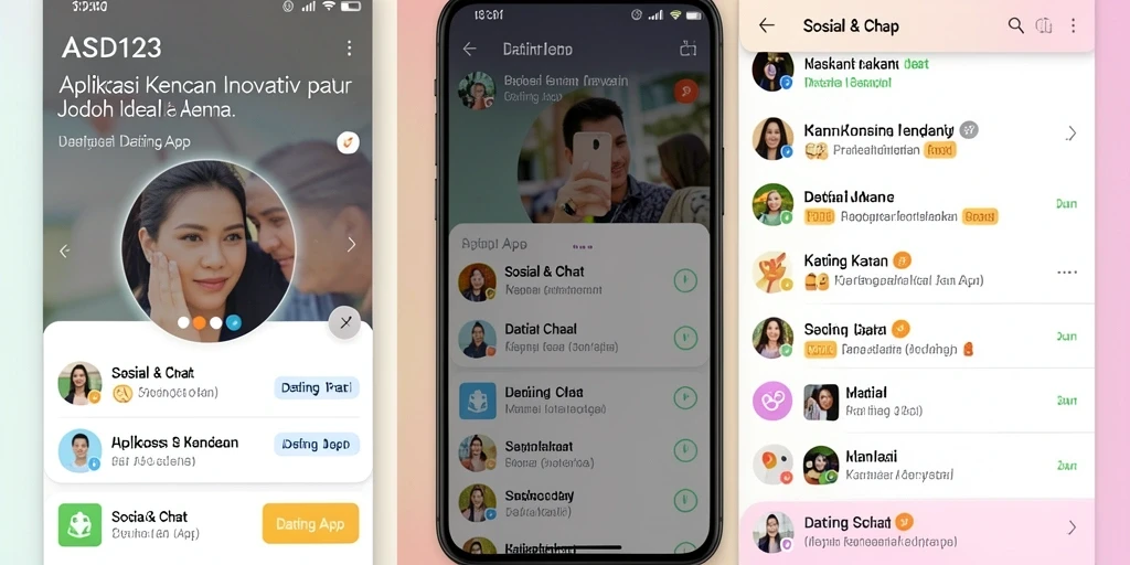 Antarmuka aplikasi Dating App dengan fitur chat yang intuitif.