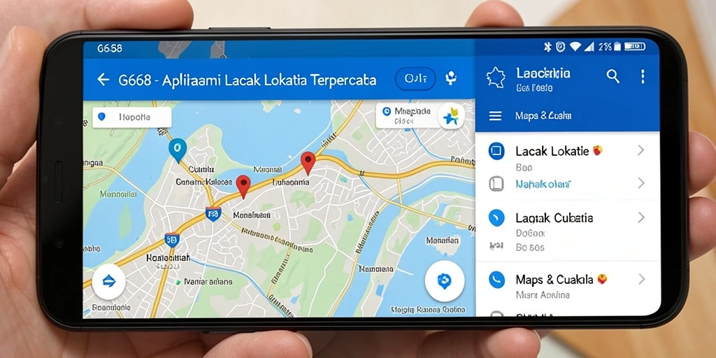Antarmuka G668 menampilkan peta interaktif untuk lacak lokasi.