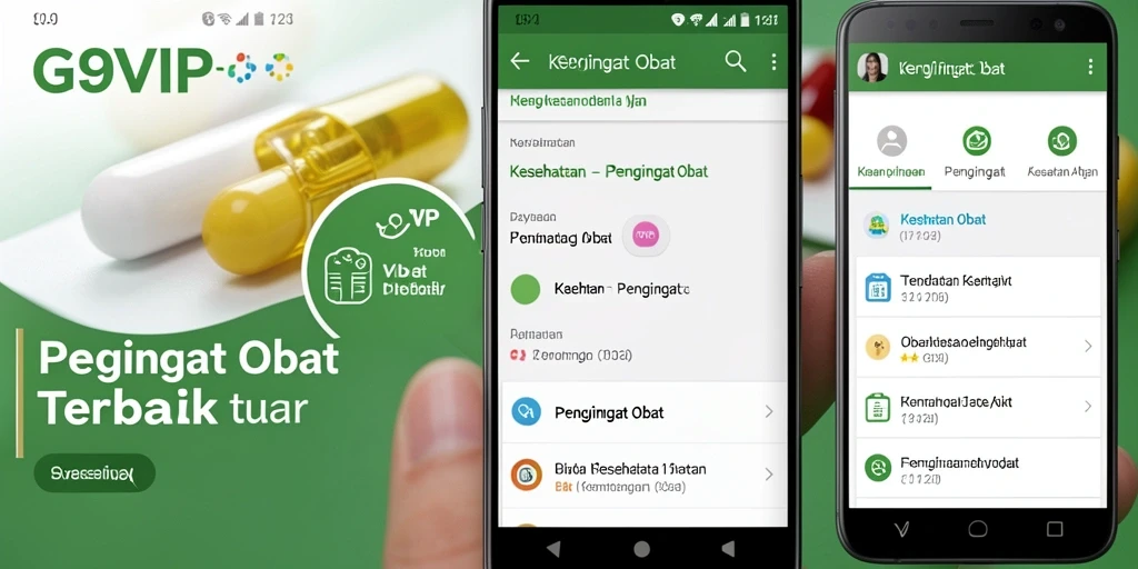 Antarmuka intuitif G9VIP dengan pengingat obat yang jelas.