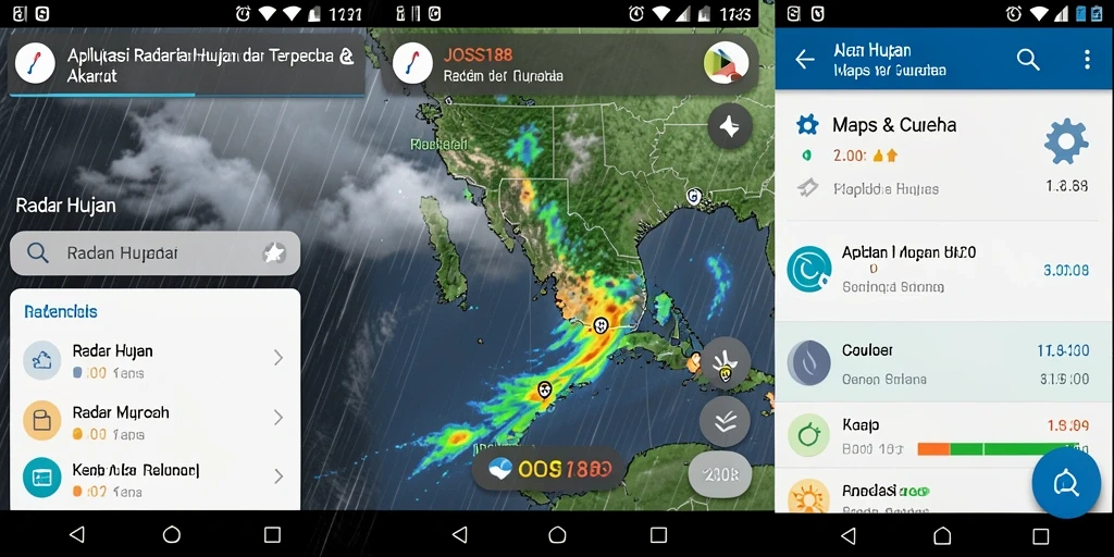 Tampilan antarmuka aplikasi JOSS188 yang menampilkan radar hujan.