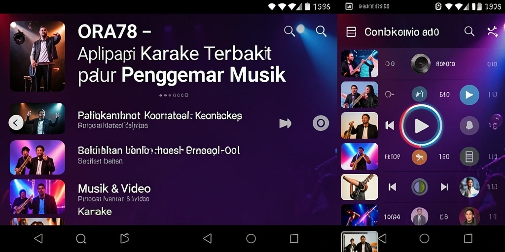 Tampilan antarmuka aplikasi Karaoke ORA78 yang modern dan user-friendly.