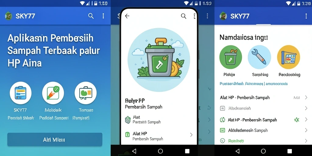 Tampilan antarmuka aplikasi SKY77 untuk pembersihan sampah.