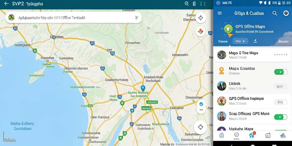 Tampilan antarmuka aplikasi SVIP2 yang user-friendly untuk navigasi GPS.