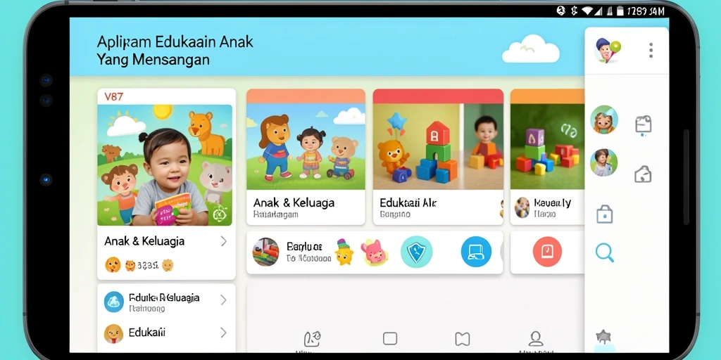 Antarmuka V87 yang menarik untuk anak-anak saat belajar.
