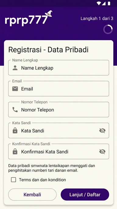Panduan Registrasi Akun Baru rprp777 untuk Android